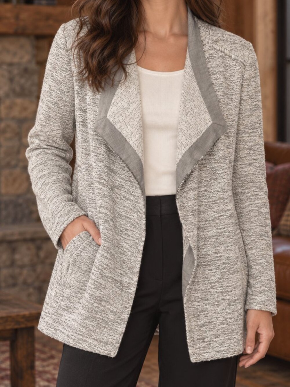 40. Vince Open Front Knit Blazer Sz Large